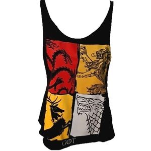 ⚡3/$20⚡ GAME OF THRONES House Sigils Black Women's Tank Top Small SWS